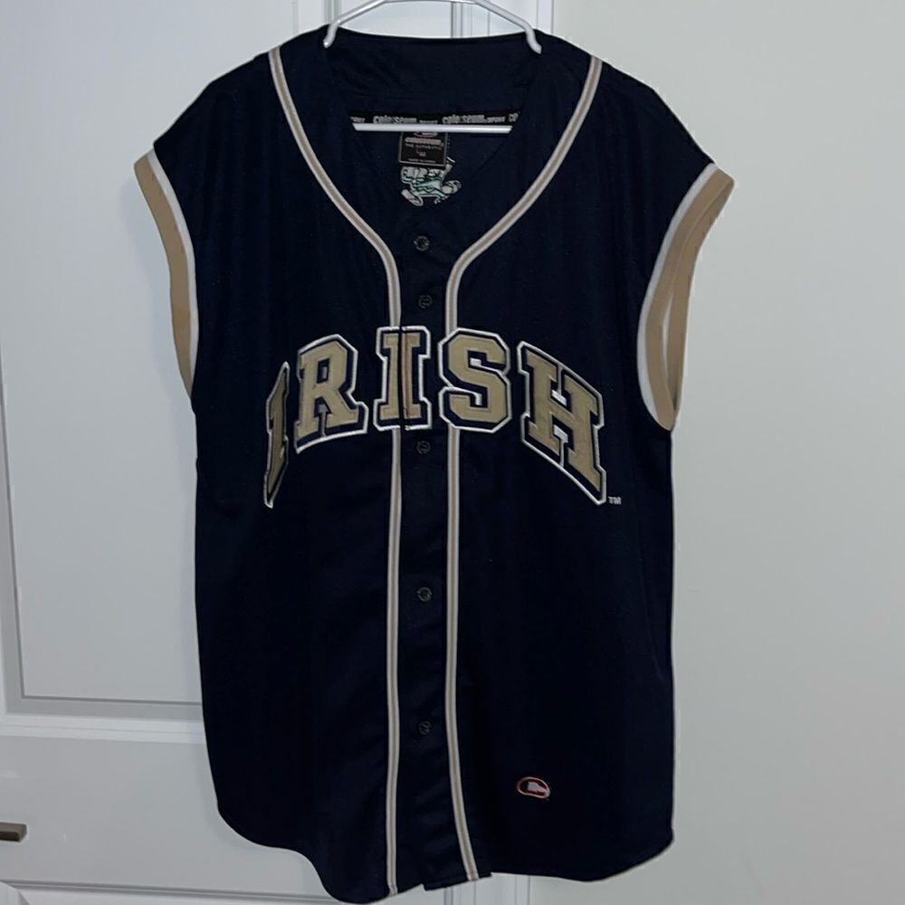 COLOSSEUM NOTRE DAME FIGHTING IRISH BASEBALL Sleeveless sewn oversize JERSEY M/L